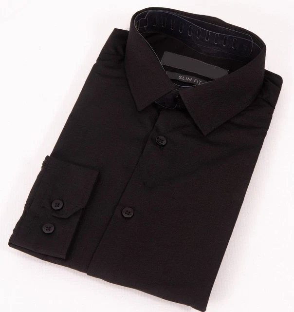 Camicia nera deals elegante uomo