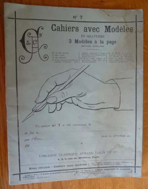 "CAHIERS AVEC MODELES et GRAVURES N°7" Ancien CAHIER COMPLET