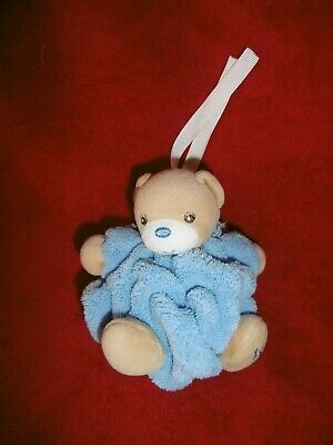 Doudou Peluche Kaloo Attache Tétine Ours Beige Rose Coeur Rayé Rouge 