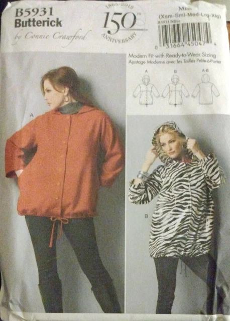 Butterick B5931, misses jacket, sz's xsm- xLrg, sewing pattern, Uncut