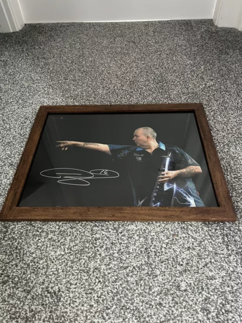 Signed and Framed Phil Taylor Photo with COA