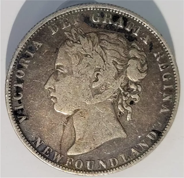 1896 Newfoundland 50 Cents Silver Foreign Coin Nice Mid-Grade Coin