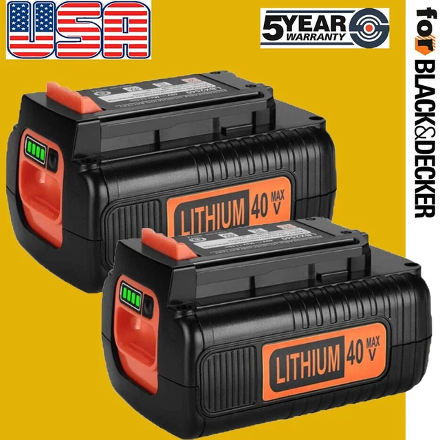 2Pack For Black+Decker 40V 4.0Ah 40 Volt Max Lithium LBXR36 LBX2040 Battery Tool