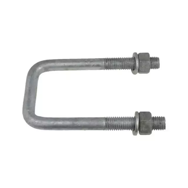 Square U Bolt & Nut & Washer M10 (10mm) HDG Galvanised