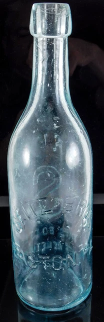Seitz Bros Easton PA Aqua Blue Blob Top Bottle Brewery Soda Water 9 1/4" Tall