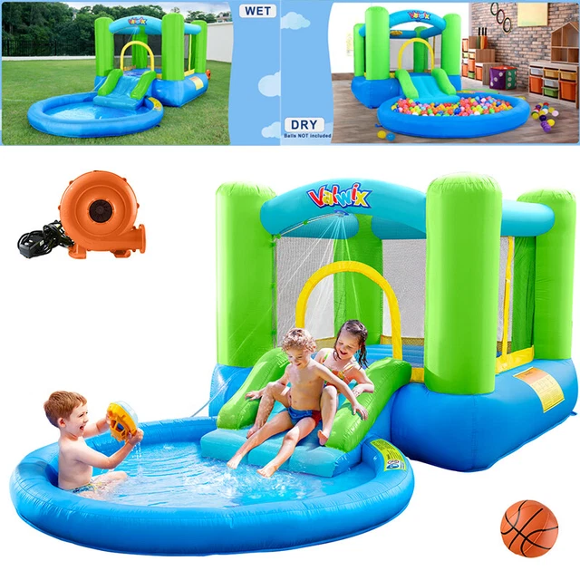 Inflatable Water Slide Bounce House Kids Jumper Bouncer Castle W/Blower Ball Pit