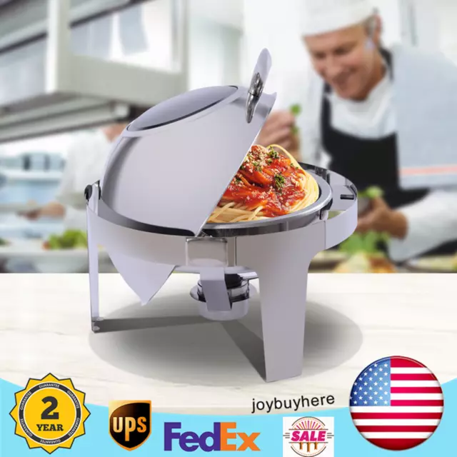 400W Parte superior enrollable Plato Eléctrico Chafing Buffet Calentador de Alimentos para Fiesta Acero Inoxidable