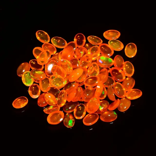 Opale éthiopienne orange ovale cabochon pierres précieuses en vrac Lot...
