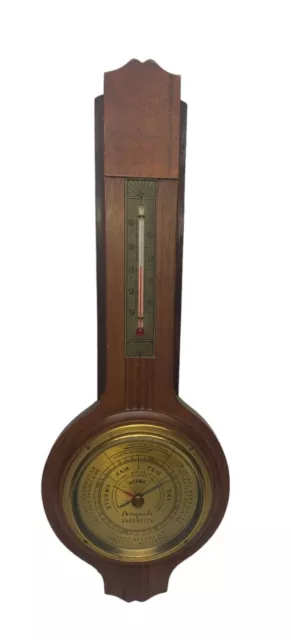 Vintage E B MEYROWITZ Brass Barometer Weather Gauge - Made in New York
