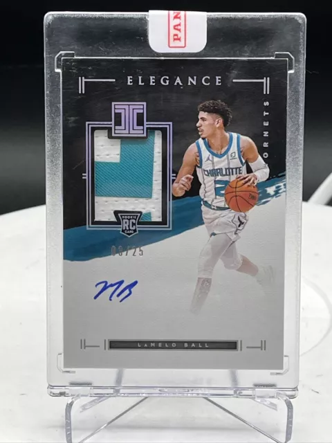 2020-21 Panini Impeccable LAMELO BALL Silver Elegance Rookie Jersey Auto RPA /25