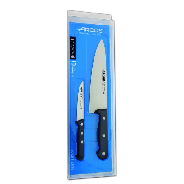 Set de 2 cuchillos de cocina Arcos Universal 285800 de acero inoxidable y mango