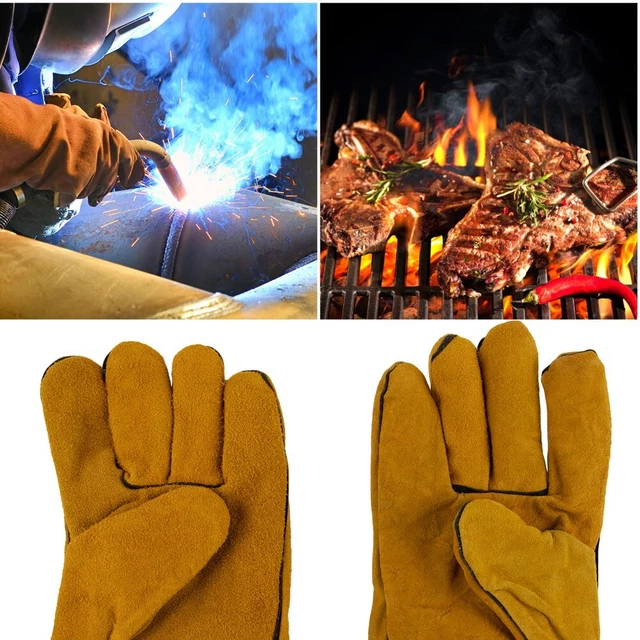 Heatproof metal welding gloves with flame resistance perfect for soldering