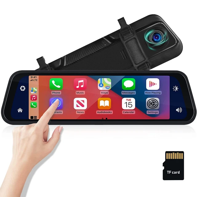 9.66" Rückspiegel Dashcam Carplay Stereo Auto Kamera HD Touchscreen DVR Recorder