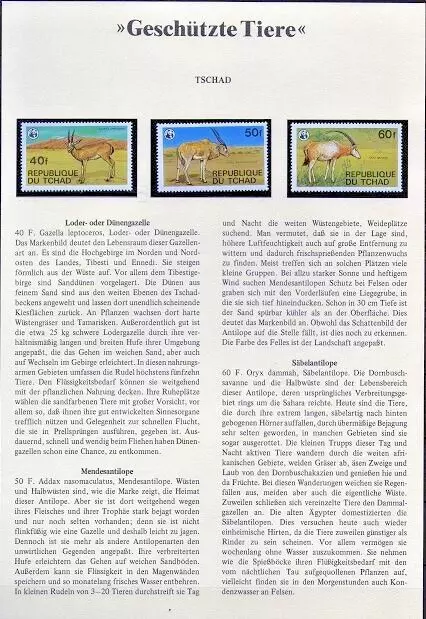 WWF Vorl. 1979 Tschad Geschützte Tiere Mi. Nr. 849-54 **/MNH mit Beschreibung