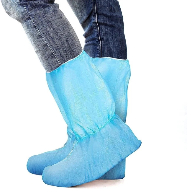 AMZ Medical Supply Disposable Shoe Covers for Indoors, Outdoors, 18 Inch Long,