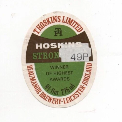 England - Vintage Beer Label - T. Hoskins Ltd., Leicester - Strong Ale