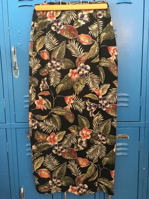 Tropical Print Midi Wrap Skirt Size 4 Josephine Claus Studio Made in Indonesia
