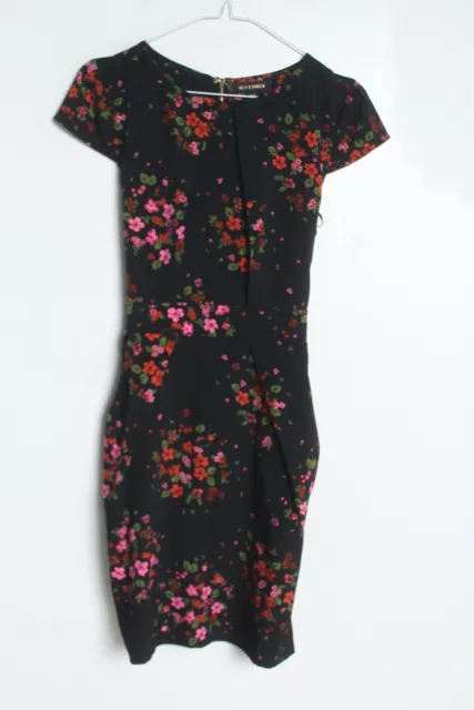 QED London Womens Floral Pencil Dress - Black - Size 10 (z-g6)