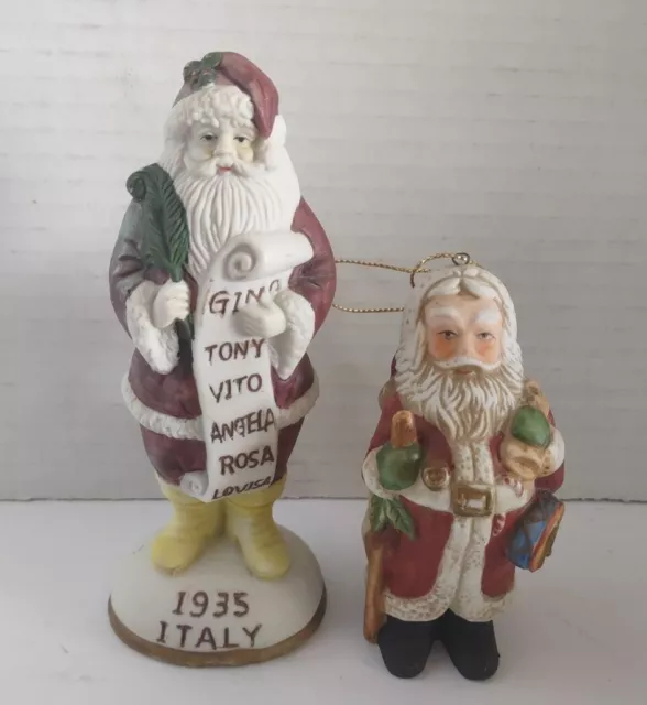 Old World Santa Figure From Around The World Italy + Bonus Santa Ornament