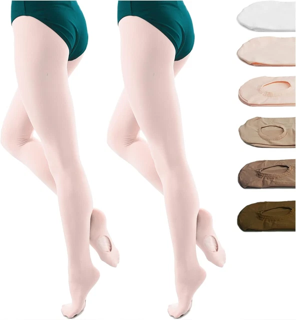 3 Collant Convertibili Per Danza - Donna E Ragazze, Bianco/Rosa/Nero - Foto 11