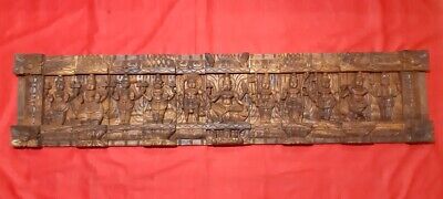 Hindu God Dashavataram Wooden Wall Hanging Panel Vishnu Ten Incarnations Decor