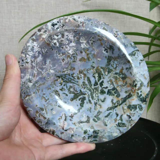 B703-1233g  Natural Ocean jasper Crystal Gemstone Ashtray Polished sea stone