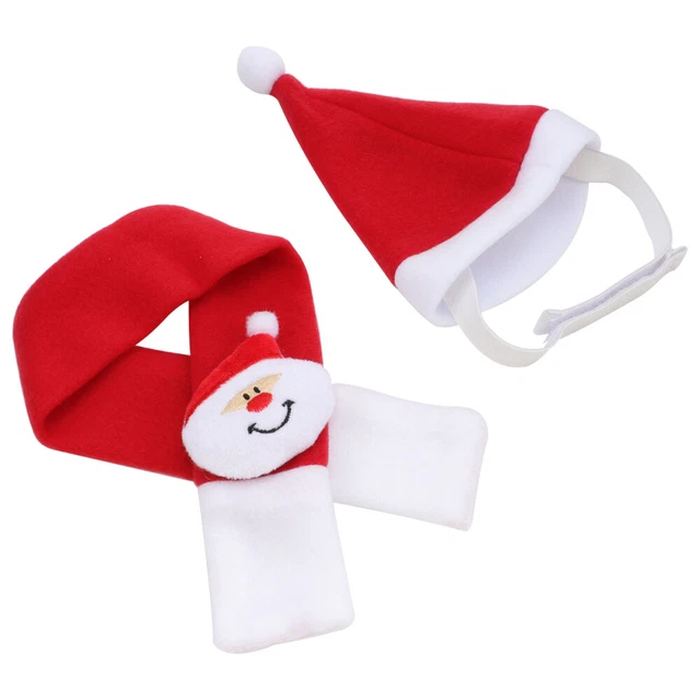 2 Pcs cat christmas outfits Weihnachtskleidung Für Katzen Haustier Santa Kostüm