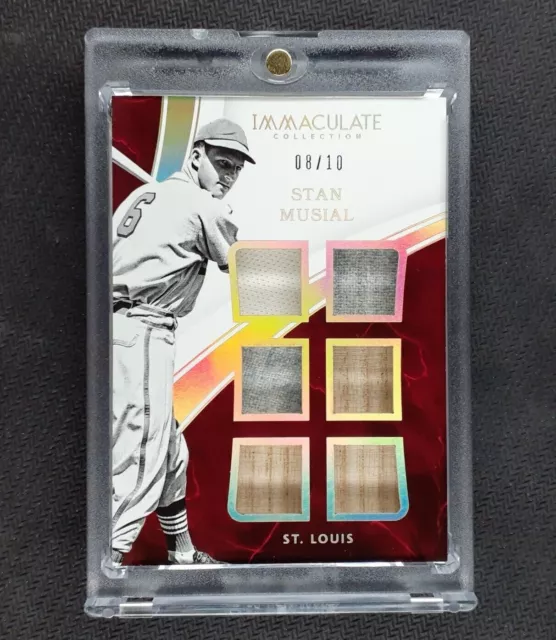 2016 Panini Immaculate #SIX-SM Stan Musial 6 Relic Jersey & Bat Game Used /10