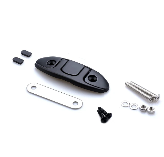 Black Cleat Flip Up Boat Cleats Folding Dock Cleat Stainless Steel 4-1/...