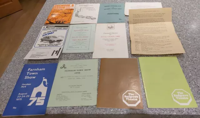 Ephemera Bordon Alton Farnham 70's 2 Redgrave Theatre Progs. Garrison Guide Etc+