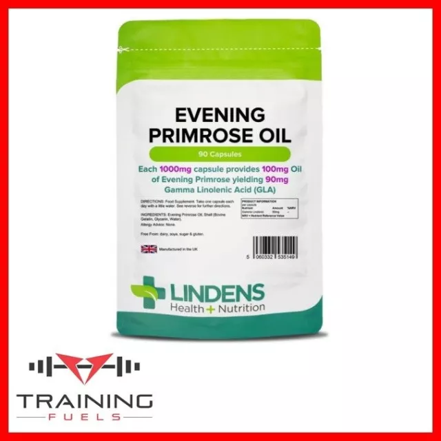 Lindens Evening Primrose Oil 1000mg 90 Capsules Womens Health Skin