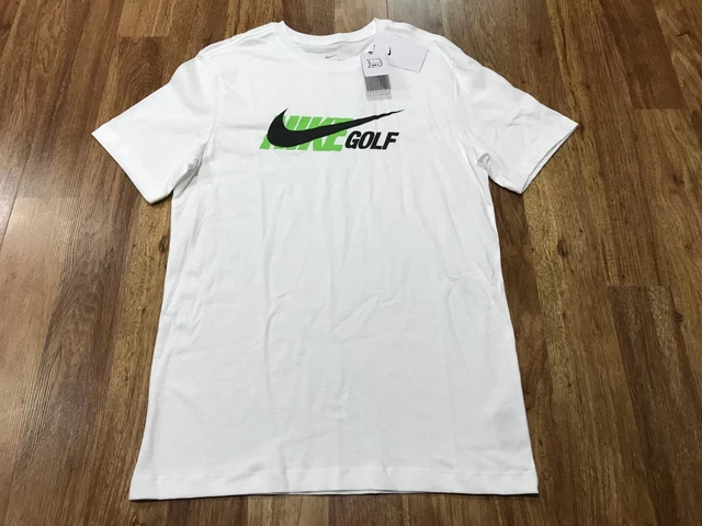 MENS MEDIUM - New Nike Golf Swoosh White Cotton T-Shirt