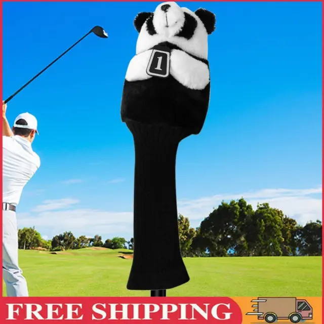 Panda Golf Rod Headcover Soft Fleece No. 1 Golf Sticks Ends Hats for Golf Lovers