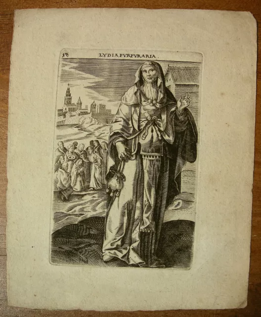 `Lydia, Purpur-Lydia´ Kopie Nach J. Collaert Und M. De Vos, Kupferstich ~1680 2