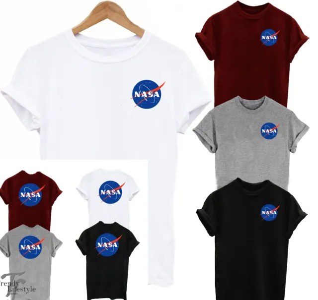 T-Shirt Unisex Alla Moda Nasa Taglia Astronauta Stampa 2 Lati Nuova Tendenza Geek