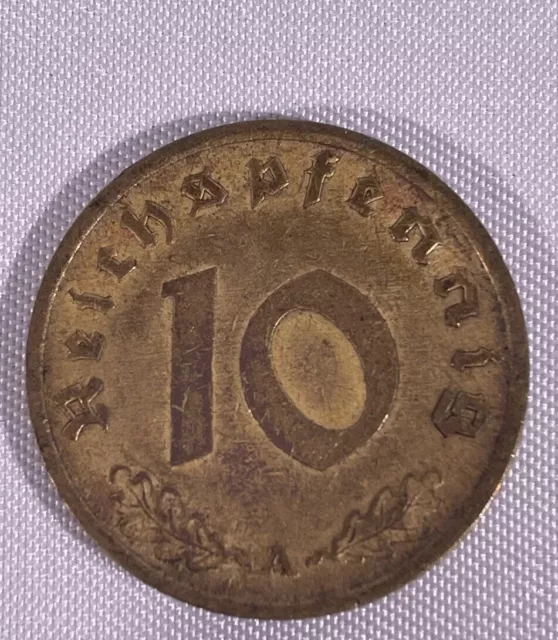 10 Reichspfennig 1937 mit HK Drittes Reich Münzen Sammler EF1