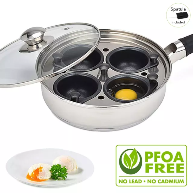 Cookpro Non Stick Stainless Steel 4 Egg Poacher