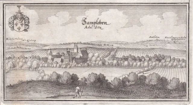 Sambleben Schöppenstedt LK Wolfenbüttel Niedersachsen Kupferstich Merian 163638