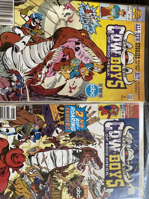 Archie Adventure Series Wild West Cowboys of Moo Mesa #1 #2 Newsstand VG 1993