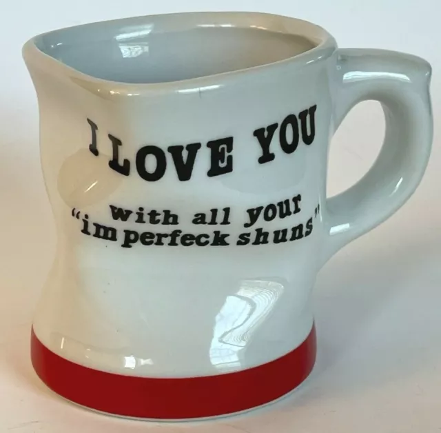 Vintage Milk Glass Peace Love Mugs/far Out Groovy Mug/flower Power Mug/mod  1970s Milk Glass Mug/ Cant Believe I Ate the Whole Thing Mug 