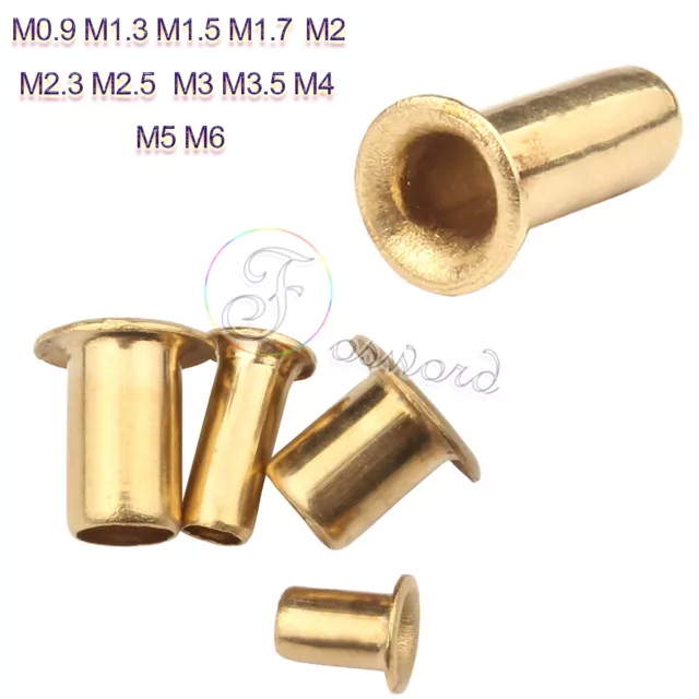 Rivetti Tubolari Brivetti Freno Ottone Rivetto Cavo Dado Fodera Non Magnetico M0,9-M6