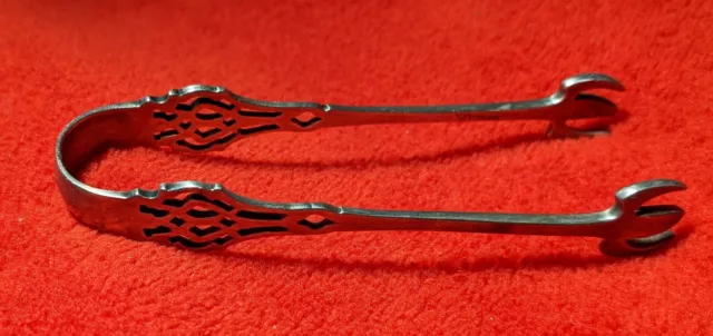 Antique Sterling Silver Sugar Tongs, Beautifully Ornate Filigree, Rare & Unique