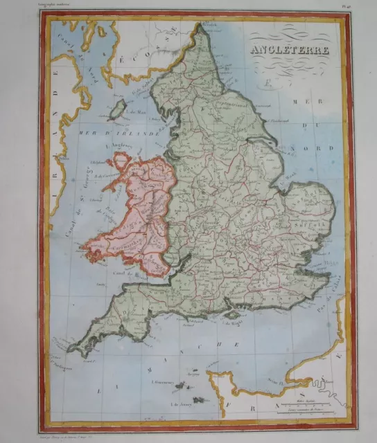 1838 nice ORIGINAL MAP UNITED KINGDOM ENGLAND WALES LONDON CARDIFF MANCHESTER