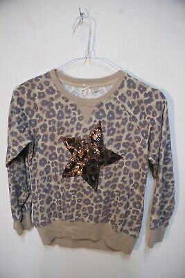 Next Girls Leopard Star Sweatshirt -Tan- Age 8 Years (Na50)