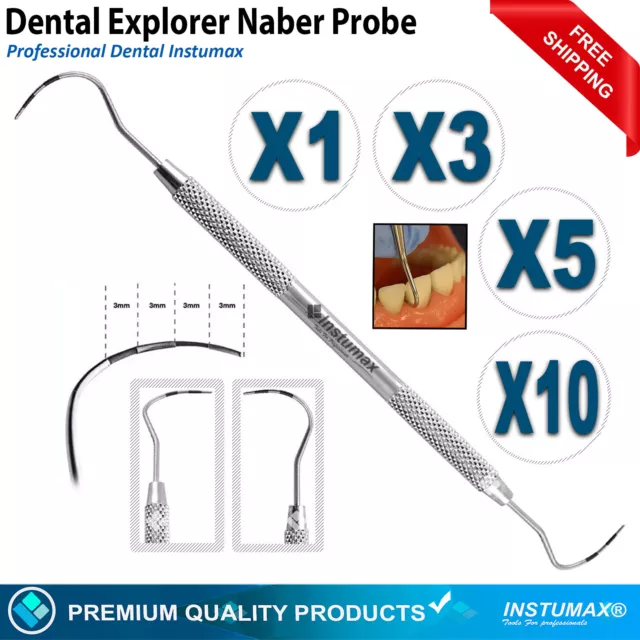 Dental Nabers Probe Periodontal Diagnostic Depth Furcation Marking Color Coded