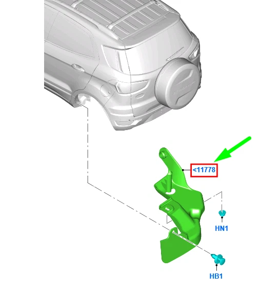FORD RANGER T6 MK1 Rear Right Air Deflector CN1511778AC 1859491 NEW
