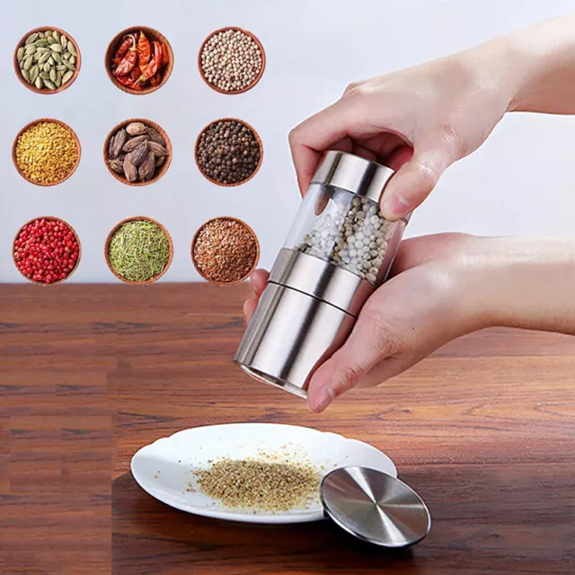 1pc Stainless Steel Gravity Electric Salt And Pepper Grinder, Battery-free, Automatic  Pepper And Salt Mill, With Blue Led Light, Adjustable Coarseness, With  Refillable Salt And Pepper Shakers