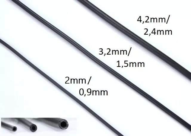 Kautschukband Schwarz rund hohl 2mm/3,2mm/4,2mm Hohlband Kautschukschnur Auswahl