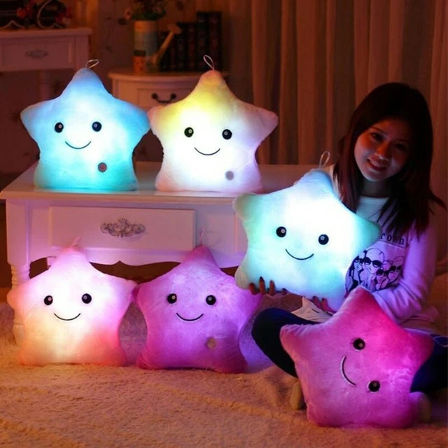 Cuscino colorato luminoso carino pentagramma peluche bambola giocattolo giocattolo creativo peluche regalo