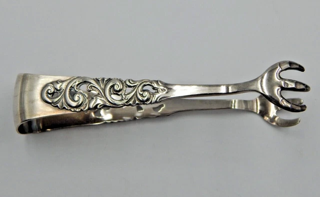 Vtg Mylius Norway Sterling Silver Sugar Tongs ~ Beautiful Pattern & Condition